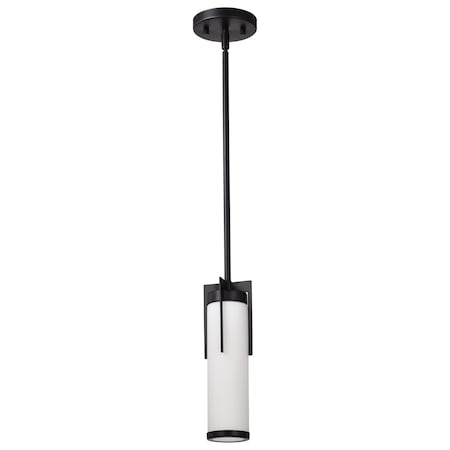 Nuvo Roselle - Mini Pendant - Matte Black with White Glass 60/8053